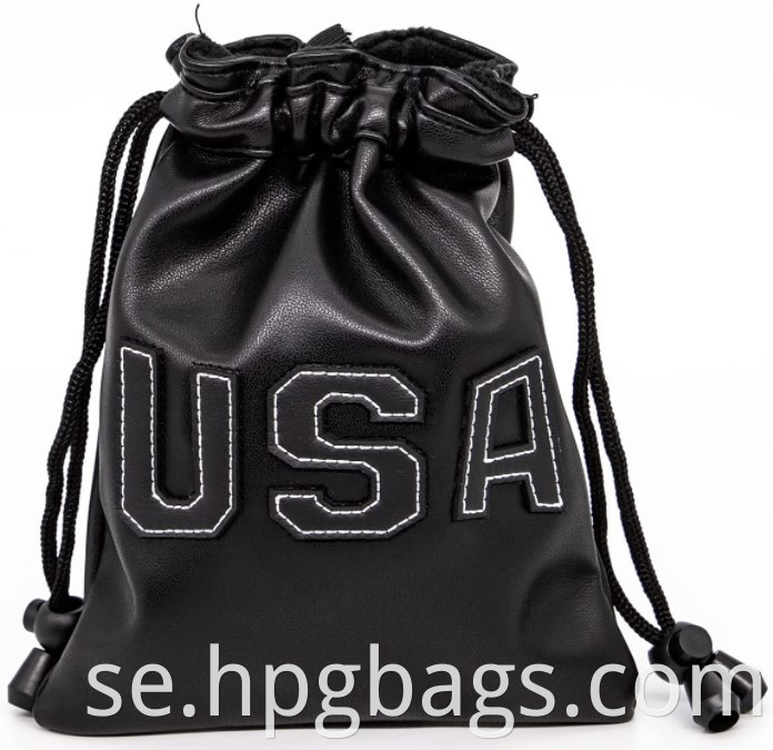 Drawstring Bag Pu Leather Pouch